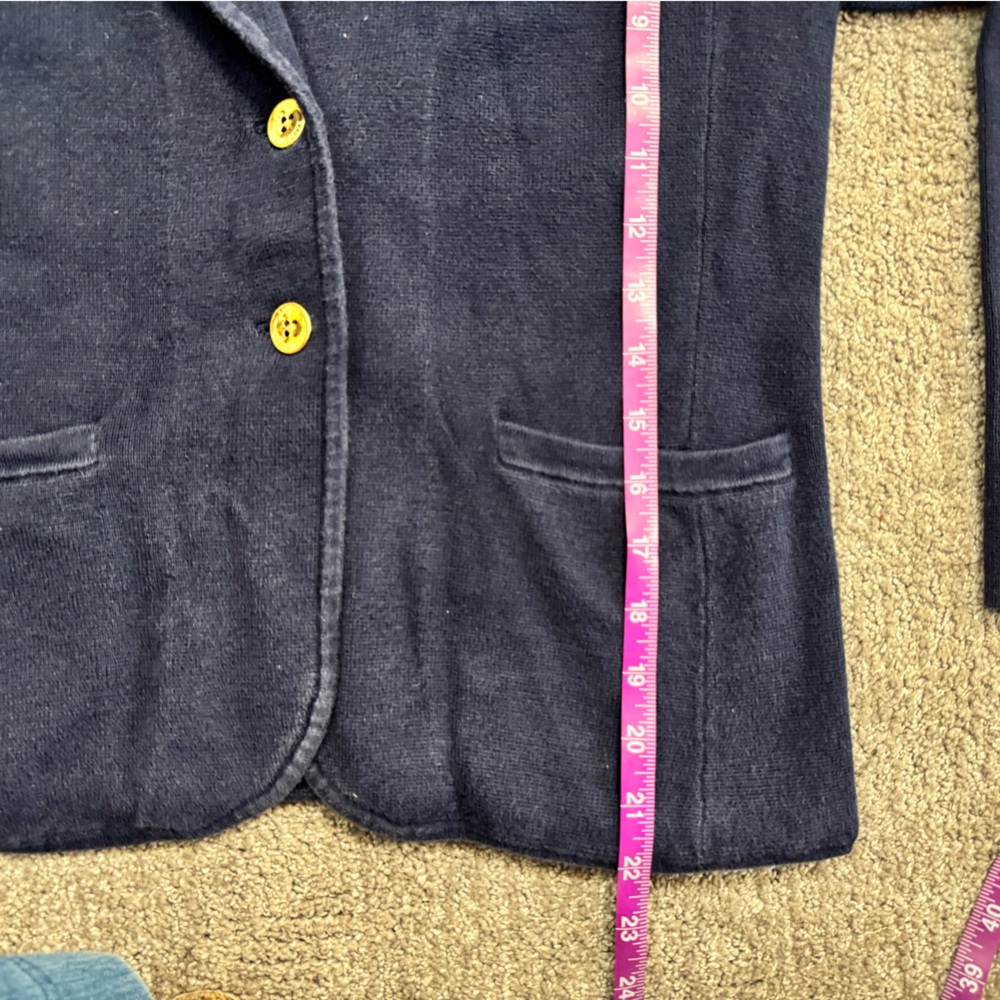 Ralph Lauren Navy Monogram Sweater Sz Medium Preppy Luxury Resortwear monogram - Picture 6 of 8